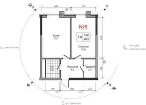 1-к квартира, вторичка, 47м2, 20/29 этаж