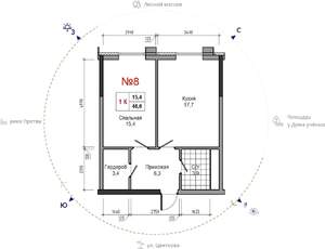 1-к квартира, вторичка, 47м2, 20/30 этаж