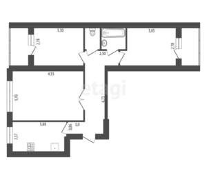 3-к квартира, вторичка, 60м2, 8/9 этаж