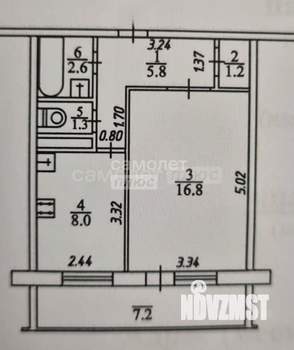 1-к квартира, вторичка, 36м2, 9/9 этаж