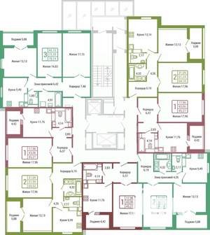 3-к квартира, вторичка, 78м2, 2/19 этаж